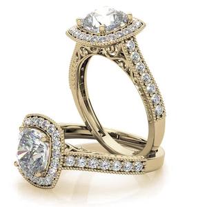 Anillo de Compromiso Gema Creative de Oro Sólido de 18k con Diamante Cultivado en Laboratorio de Corte Cojín, Certificado IGI, Oro Blanco/Amarillo/Rosa, Elegante - Product Image 2