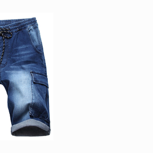 Shorts de Mezclilla para Hombre, a la Moda, Ajustados, Elásticos, de Algodón, con Múltiples Bolsillos Utilitarios para Uso Casual - Product Image 6