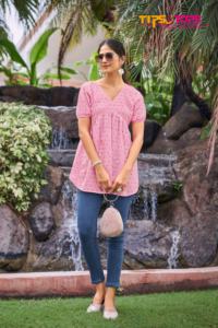 Vestido Túnica Astar de Algodón Orgánico, Talla Pequeña Personalizada, Corte Holgado y Cómodo, Diseño en Capas, Corto y Evase, Estilo Indio/Pakistaní Maruti - Product Image 3