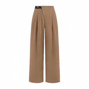 Pantalones Largos Casuales de Pierna Ancha Verdes Lisos para Mujer, Pantalones de Cintura Alta con Parches, Pantalones de Exterior para Chicas, Venta al por Mayor - Product Image 4