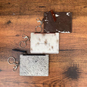 Nueva llegada hecha a mano de cuero de vaca real monedero y tarjetero de lujo de cuero genuino Mini Tarjetero con llavero - Product Image 5