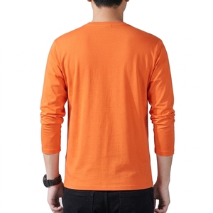 T-shirt formel à manches longues en coton 100% de qualité supérieure, coupe ample, doux, respirant, confortable, imprimé numériquement, directement de l'usine - Product Image 6