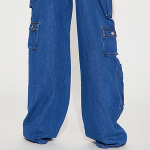 Custom Ladies Baggy <b>Pant</b> High Waist Fashionable 6 Pocket Denim Jeans Oversize Women's <b>Cargo</b> Jeans <b>Pants</b> OEM Service 2026 - Product Image 6