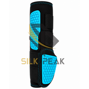 Botas Protectoras para Carreras de Caballos, Neopreno Negro Azul, Diseño Hexagonal Antideslizante, Transpirables, Personalizadas para Protección de Patas - Product Image 3