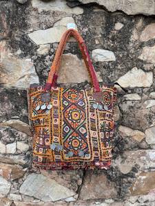 Traditional Vintage Banjara Shoulder Bag – Ethnic Handmade Bohemian Bag with <b>Mirror</b> Work and Colorful Thread Embroidery - Product Image 2