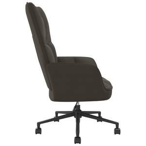 Silla de Oficina de Terciopelo Gris Oscuro, 100% Poliéster, Acero Mediano, 'Chill Chair' - Product Image 4