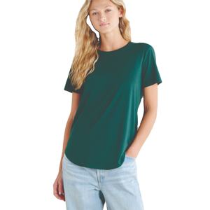 Camisetas de algodón azul marino para mujer de alta calidad, ropa informal para mujer con decoración de encaje, estampado de poliéster, compatible con la temporada de verano - Product Image 2