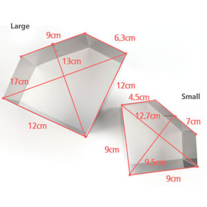 Diamond Shape Mousse Ring Stainless Steel Geometric Cake Mold Oven Safe <b>Mirror</b> Polished Surface 2 Size Options <b>Small</b> Large Korea - Product Image 6