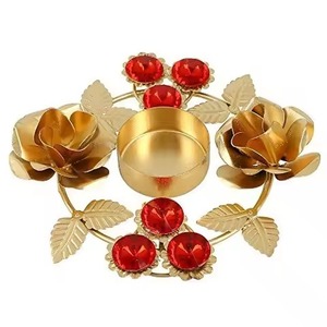 Exclusive Metal Tealight Candle Holder Diwali <b>Decoration</b> Elegant Festive Home <b>Decor</b> <b>Table</b> Accent Piece - Product Image 3