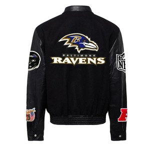 Chaqueta Varsity de Lana y Cuero de los Baltimore Ravens, Negra - Product Image 2