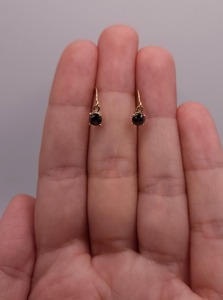 Pendientes Colgantes de Diamante Negro de Corte Brillante Cultivado en Laboratorio de 0.25 Ct y Oro de 14Kt, Joyería Fina Elegante y Minimalista, Regalo para Mujer, Fiesta - Product Image 6