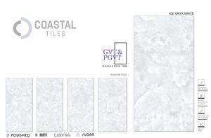 กระเบื้องพอร์ซเลนเคลือบเงาขนาด 600x1200 มม. ลายหินอ่อนออนิกซ์ หนา 9 มม. กันน้ำ ทนทานต่อการแตกหัก ทนต่อการสึกหรอ สำหรับปูพื้นและผนัง จัดจำหน่ายโดยโรงงาน - Product Image 2