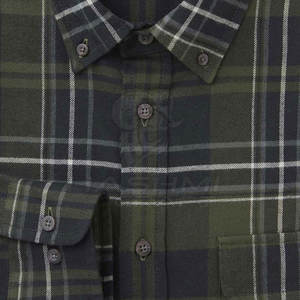 Camisa de franela ligera y suave al tacto con cierre de botones completo y diseño de bolsillo en el pecho para hombre, informal, para el trabajo. - Product Image 2