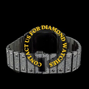 Impresionante Reloj con Esfera Cuadrada de Moissanita Blanca con Incrustaciones de Diamantes, Números Romanos, Fecha Automática, Resistente al Agua, Premium - Product Image 4