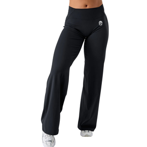 Pantalones anchos negros de talle alto para mujer, elásticos, para yoga, entrenamiento, fitness, descanso, ropa deportiva, cómodos, suaves, para uso diario, Pro - Product Image 2