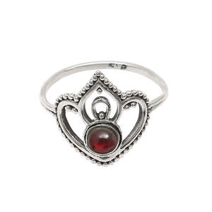 Unique Crown Design Natural Red <b>Garnet</b> Gemstone <b>Ring</b> Crafted From 925 Sterling <b>Silver</b> Handcrafted Vintage Style Bohemian <b>Ring</b> - Product Image 1