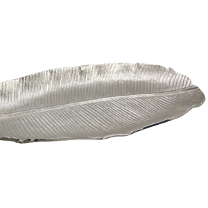 Fantastique plateau de service en forme de feuille en nickel et aluminium, argenté et doré brillant, pour la décoration de table, fait main et personnalisé - Product Image 3