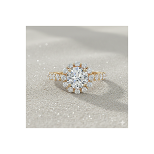 Bague de fiançailles en forme de halo de diamant festonné - Product Image 1