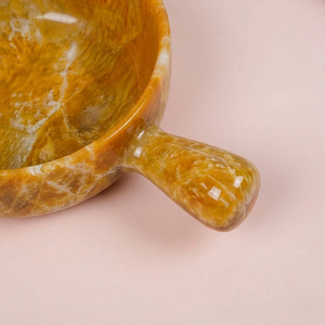 Tazón de Resina Hecho a Mano de Primera Calidad con Asa, Estilo Mármol Naranja, para Servir Sopa, Postre, Dulces y Decoración de Cocina - Product Image 4
