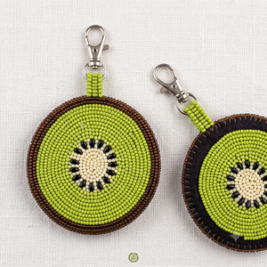 Luxury Seed Beads Beaded Embroidery <b>Keychain</b> Handmade Artistic Craft Cute Seed Beads Beaded Embroidery <b>Keychain</b> <b>Custom</b> Color - Product Image 1