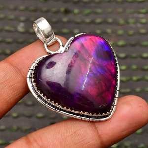 Pendentif croix en labradorite violette, fait main, en argent sterling, pierre précieuse naturelle, bijoux de mode, qualité supérieure pour femmes, vente en gros - Product Image 5