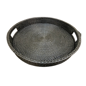 Modern Handwoven Rattan Storage <b>Basket</b> <b>Handle</b> Precision-Made Multifunctional Food Snack Tray Organizing China Origin for Home - Product Image 2