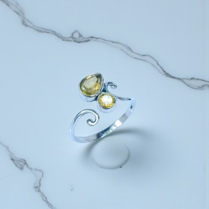Natural Citrine Cut <b>Silver</b> <b>Ring</b> Light Weight Faceted Gemstone <b>925</b> <b>Silver</b> <b>Rings</b> Wholesale Price <b>Silver</b> Jewelry - Product Image 2