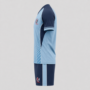 Fly Humble Men's Soccer Jersey Set Light Blue Navy V-Neck Short Sleeve Moisture Wicking <b>Athletic</b> Fit All Seasons Sublimated Prin - Product Image 4