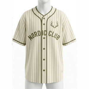 Camiseta de Béisbol Personalizada de Primera Calidad, Unisex, Manga Corta, a Rayas, con Botones en la Parte Delantera, Corte Regular para Adultos, para Todas las Temporadas - Product Image 5