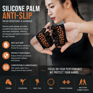 Gants d'entraînement personnalisés antidérapants à demi-doigts, protection des paumes, anti-callosités, pour tractions, calisthénie, fitness, équipement de gym, hommes et femmes - Product Image 1
