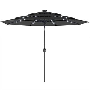 Ombrellone da Giardino/Patio 2.7m/3m di Raggio, Palo in Acciaio Inossidabile, Materiale in Poliestere, per Esterni/Piscina/Spiaggia/Palestra/Cortile - Product Image 2