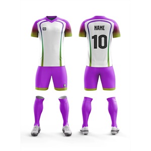 Tenues de sport unisexes de haute qualité, respirantes, à séchage rapide, en polyester, col en V, uniformes de football personnalisés avec logo, ensemble de chemises et de pantalons OEM - Product Image 6