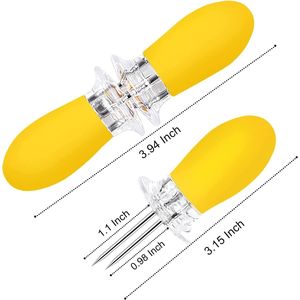 Set da 18 Pezzi Porta Pannocchie di Mais in Acciaio Inox con Manico in Silicone, Pratico Strumento per Spalmare il Burro per Grigliate all'Aperto e al Chiuso - Product Image 3