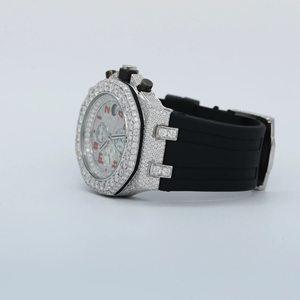 สายยางสีดำ หน้าปัด 41 มม. คุณภาพ VVS1 โมอิสซาไนต์ กลไกอัตโนมัติ ETA ตัวเรือน 7 มม. แฟชั่นฮิปฮอปสำหรับผู้ชาย - Product Image 2