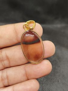 Collar de Latón Vintage con Cuarzo Ahumado Fino Hecho a Mano para Mujer, Colgante de Piedras Preciosas Naturales Surtidas de Moda para Fiestas, Cristiano - Product Image 6