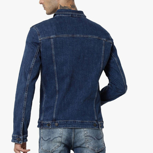 2026 Men's <b>Denim</b> <b>Jacket</b> Slim Fit Button Fly Distressed Wash Casual Autumn Cotton Striped T-Shirt Layered Look - Product Image 3