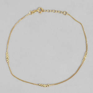 Super promotion de septembre : Chaîne de cheville en argent sterling 925 plaqué or avec perles pour femme, bijoux tendance pour un usage quotidien - Product Image 1