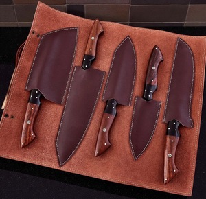 Juego de Cuchillos de Acero de Damasco de 5 Piezas con Mango de Madera, Cuchillos de Chef de Hoja Recta, Hoja Pulida, Ambidiestros - Product Image 5