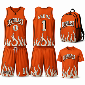Ensemble d'uniformes de basketball personnalisés sublimés, maillot et short d'équipe, 100 % polyester, tissu respirant en maille, grande taille, unisexe, OEM - Product Image 1