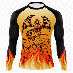 Custom logo Sublimation Long Sleeve Unisex Jiu Jitsu Martial Arts Breathable Rash Guards Quick Dry Spandex/Polyester Custom - Product Image 1