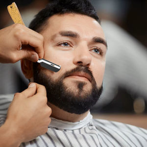 Rasoirs professionnels haut de gamme pour barbier, pliables 2-en-1, avec bâtonnet de gel, pour le rasage manuel masculin, le soin du visage, le coiffage de la barbe, le contouring et le nettoyage - Product Image 2