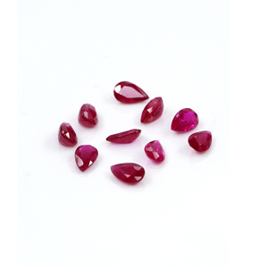 Rubíes naturales sin tratar de Mozambique, calibrados en forma de pera de 4x6 mm, piedras preciosas de rubí facetadas naturales sueltas para la fabricación de joyas, listas para usar. - Product Image 4