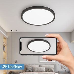 Paquete de 6 Lámparas LED de Techo Empotradas Atenuables de 12 Pulgadas, 2700K 6500K Ajustables, 24W 2880LM, Modernas, Ultrafinas y Planas - Product Image 2