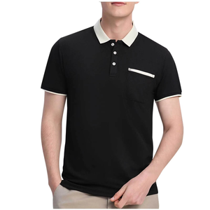 Stylish <b>Mens</b> <b>Black</b> <b>Polo</b> <b>Shirt</b> Breathable Casual Cotton <b>Polo</b> T <b>Shirt</b> Private Label OEM ODM Wholesale <b>Mens</b> Short Sleeve T <b>Shirt</b> - Product Image 1