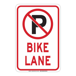 Panneau de signalisation pour voie cyclable Brady résistant aux intempéries pour routes cyclables extérieures - Product Image 2