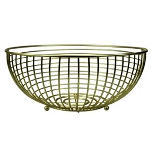 Small Size Gold Steel Eco-Friendly Multifunction Storage <b>Bread</b> <b>Basket</b> Kitchen Usage Metal Iron Wire Fruit Container for - Product Image 1