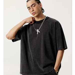 T-shirt Homme Luxe Personnalisé 100% Coton 300gsm Col Rond Motif Léopard Formel Surdimensionné Anti-Plis Écologique - Product Image 1