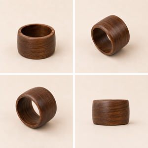 Anneaux de serviette en bois écologiques faits à la main, décoration de table en bois naturel pour mariages, restaurants et événements de luxe - Product Image 2
