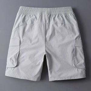 Shorts cargo pour homme, taille élastique, séchage rapide, décontractés, couleur unie, tissu Oxford, polyester - Product Image 2