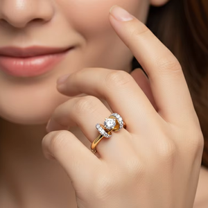 แหวนเพชรดีไซน์โบว์เก๋ไก๋ เครื่องประดับทองคำ แหวนหมั้น แหวนแต่งงานสำหรับผู้หญิง - Product Image 4